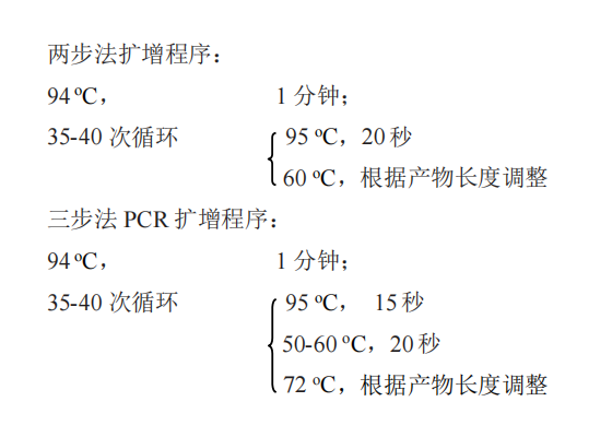 熱啟動(dòng)Taq DNA聚合酶(B)(with dNTP) 常用 PCR 循環(huán)